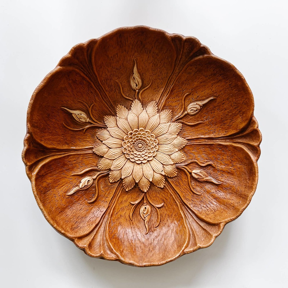 Vintage Mid Century Floral Bowl Multi Prod Inc Syroco Style